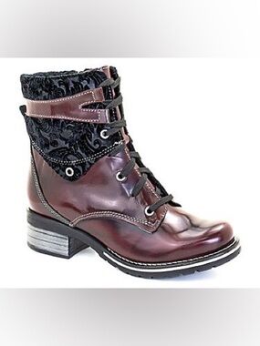 Dromedaris Leather Lace Up Ankle Boots - Kara Velvet In Coffee Bean Size EU 36